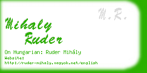 mihaly ruder business card